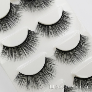 3D Siberian Mink False Strip Lashes Materiale superiore Materiale intero Confezione personalizzata